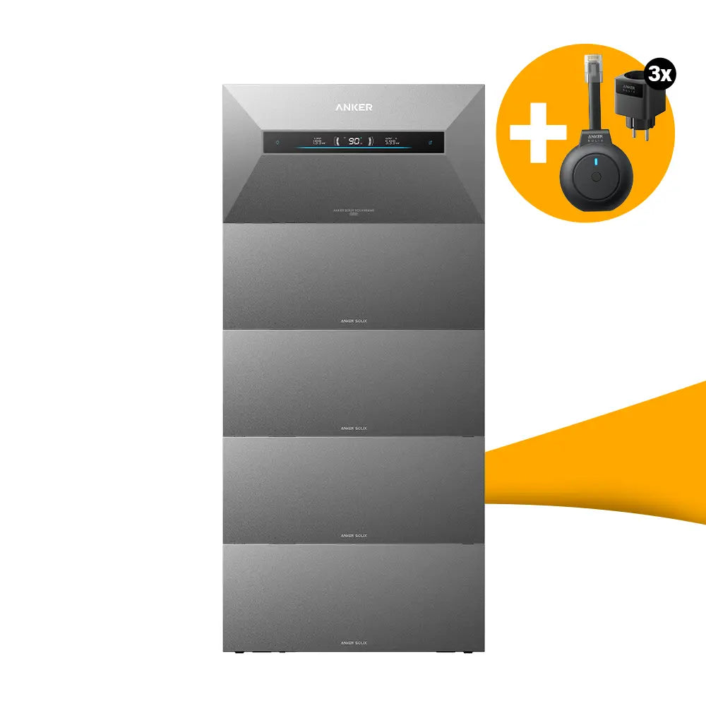 Anker Solix Solarbank Max AE111 35 kWh home battery storage with 4 expansion modules