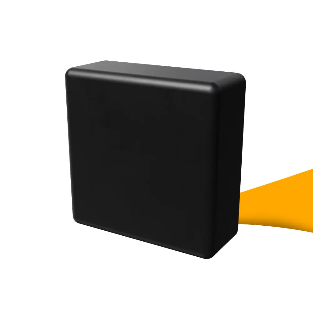 LDPE eindkap voor montagerails kopen bij solago.nl, afdekkap voor montagesysteem op witte achtergrond met oranje podium productfoto