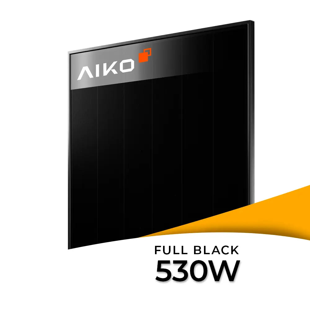 Produktbild - Mit dem AIKO-A530-MCE60Db Neostar 3S+60 erhältst du ein leistungsstarkes N-Type ABC Glas-Glas Solarmodul mit 530 WP in eleganter Full Black Optik. 