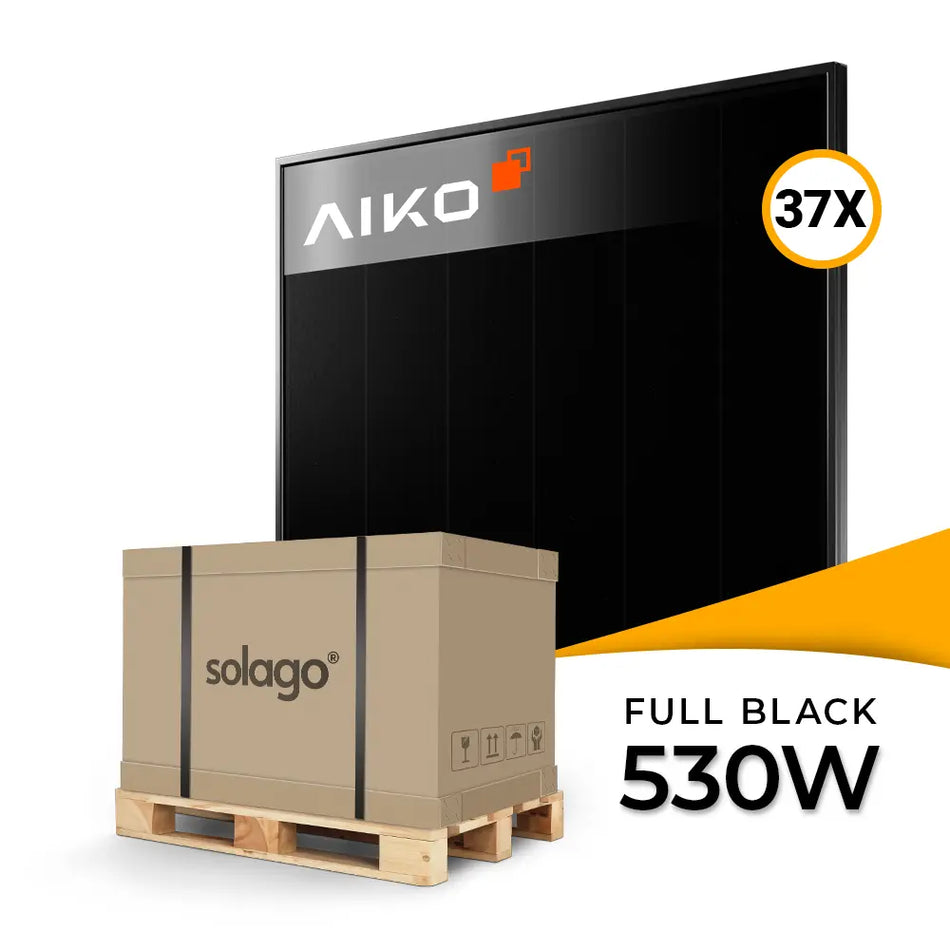 Produktbild - AIKO Solar 530W Glas-Glas Full Black Modul AIKO-A530-MCE60Db Neostar 3S+60 - Palettenpreis (37 Stk.)