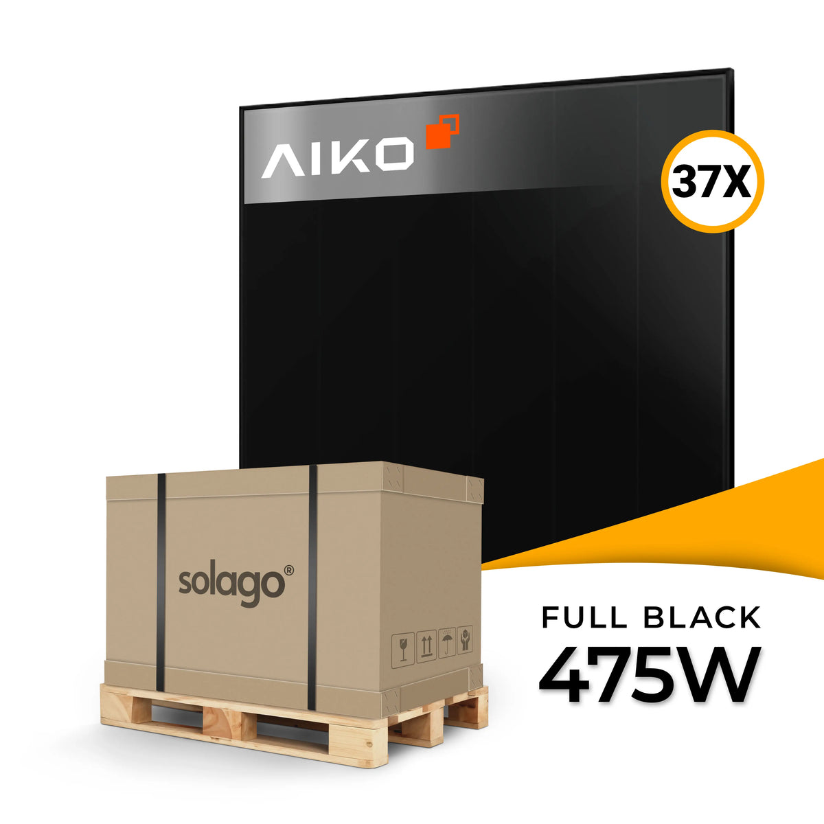 Aiko Solar 475W dual glass full black PV-module AIKO-A475-MCE54Db Neostar 3S+ – palletprijs (37 stuks) voor professionele zonne-energie projecten, nu PV-module kopen bij solago.nl