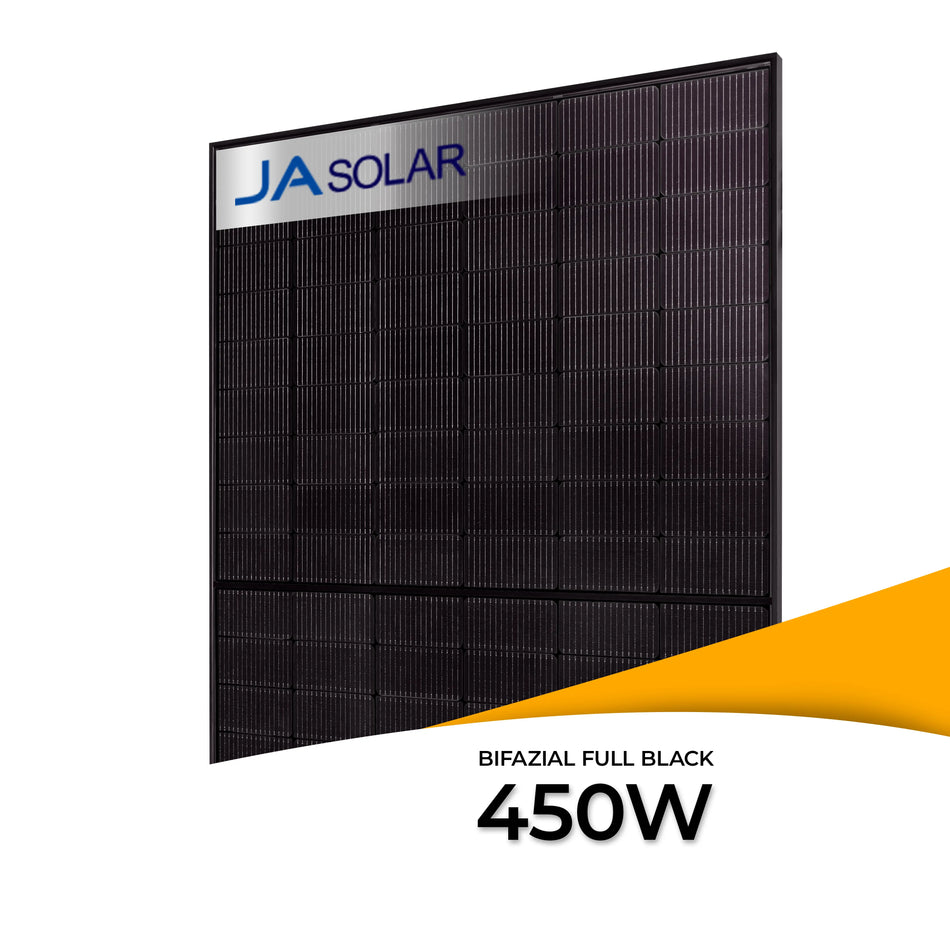 JA Solar 450W bifaciaal glas-glas full black zonnepaneel JAM54D41-LB – efficiënte dubbelglas oplossing met hoog rendement voor betrouwbare energieproductie, nu zonnepaneel kopen bij solago.nl